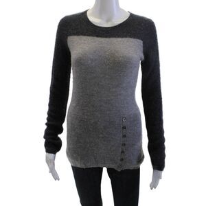M. Patmos Women 100% Cashmere Pullover Crew Neck Dark Gray Sweater Size S